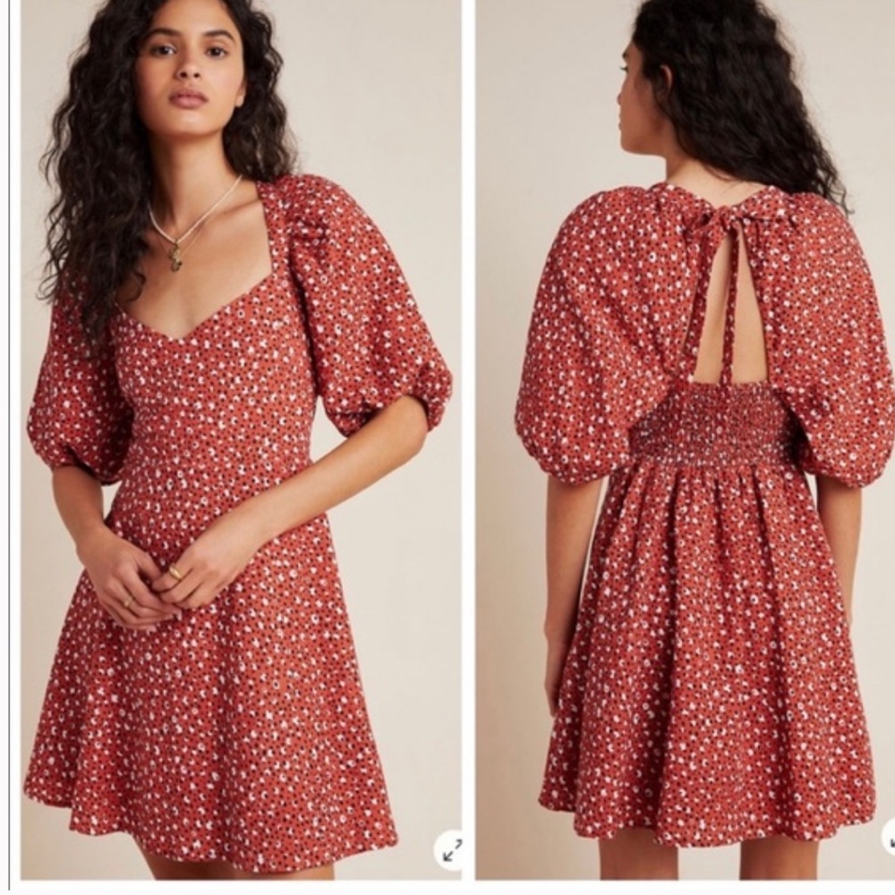 ANTHROPOLOGIE Brand:‎ The Odell’s Ariel Puff Sleeve Mini Dress - Picture 2 of 6